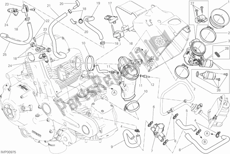All parts for the Throttle Body of the Ducati Scrambler Sixty2 Thailand 400 2017
